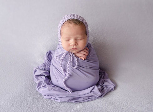 Sleeping Newborn Baby Girl