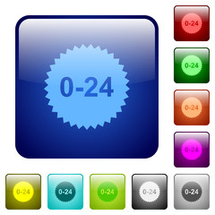 24 hours sticker color square buttons