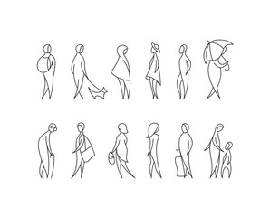 Vector set of stylized people figures