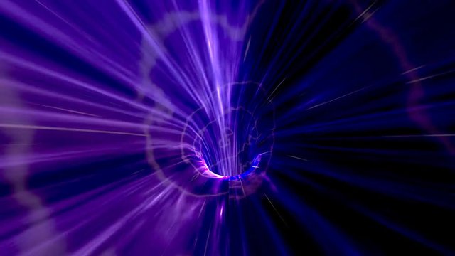 High Speed Flight Through a Purple Wormhole in Outer Space - science fiction video