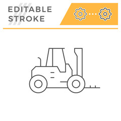 Forklift loader line icon
