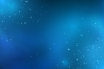 Fototapeta na wymiar Abstract falling blue lights. Magic blue dust and glares. Starry sky. Glowing background. Blue glowing clouds of smoke. Glares bokeh. Vector illustration