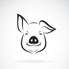 Vector of pig head design on white background., Farm animals.