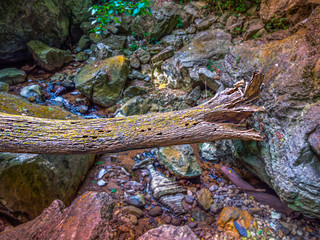 along the way from Tharlode Noi cave to Tharlode Yai cave there have small canal and waterfall along the way