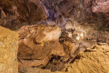 inside the cave is a stalactite stalactite shape beautiful