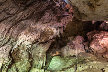 inside the cave is a stalactite stalactite shape beautiful