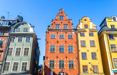 Foto op Canvas Stortorget square in Old Town (Gamla Stan) in Stockholm, the capital of Sweden. Colorful houses at famous Stortorget town square in Stockholm's historic Gamla Stan © Aleksei