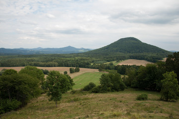 Landscape with hill and trees