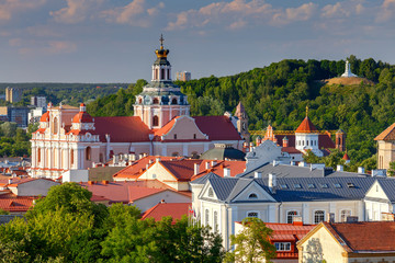 Vilnius. Aerial view of the city. - obrazy, fototapety, plakaty