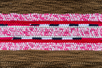 Homespun carpet, colored stripes