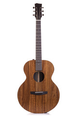 Fototapeta na wymiar New brown guitar isolated on white