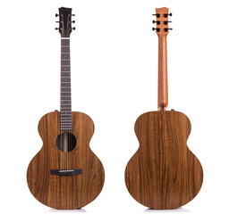 Naklejka premium New brown guitar isolated on white