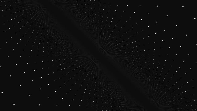 Motion in space of the points. Abstract animation. The concept of a futuristic virtual world