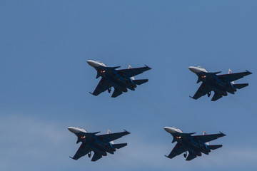 performance of the aerobatic team on supersonic fighters