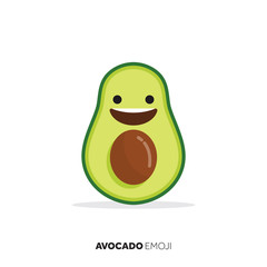 Avocado fruit cute emoji character icon