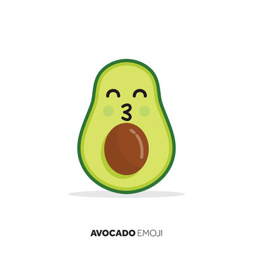 Avocado Fruit Cute Emoji Character Icon