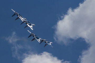 performance of the aerobatic team on supersonic fighters