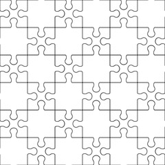 Outline illustration of a puzzle, vector illustration