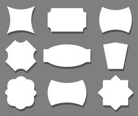 Set of white frames, emblems. Vector illustration.