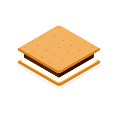 S'more with cracker chocolate and marshmallow