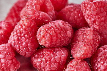 Delicious sweet fresh raspberry close-up, healthy food, macro