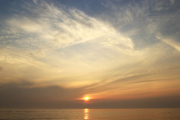 Naklejka na ściany i meble sunset, sea, sky