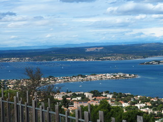 Fototapeta premium View from the mount St Clair, in Sète city, south of France