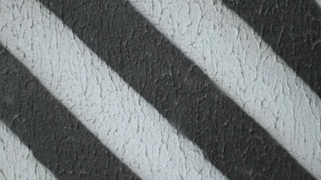 marking of obstacles in underground parking in black and white