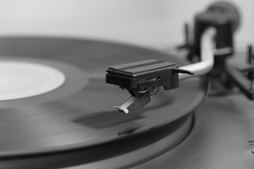 Fototapeta na wymiar Close-up of a old stereo vinyl record player