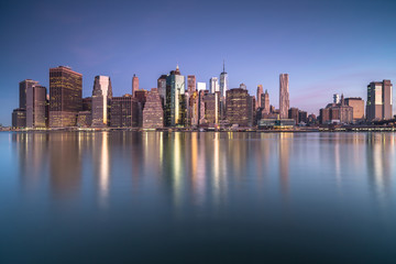 Fototapeta na wymiar View on Lower east side Manhattan at sunrise