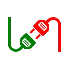 Connect electric plug together icon