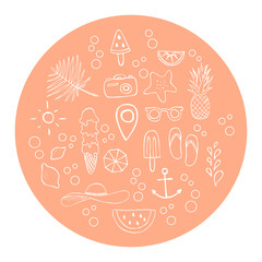 Set: hand drawn icons. Vector illustration