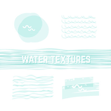 Set: water textures. Vector illustration