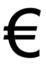 Símbolo negro del euro.