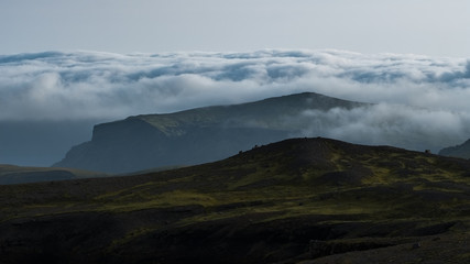 Wolkenlandschaft über Island