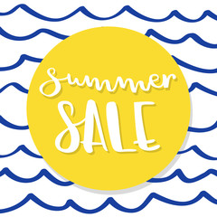 Summer sale lettering. Vector illustration, hand drawn design