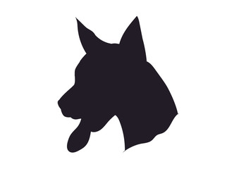 dog portrait silhouette, vector