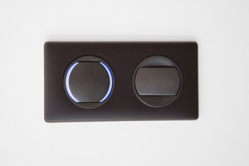 black modern switch and design with blue light
