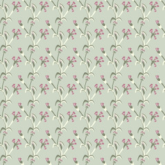 Simple pastel color floral pattern vector seamless
