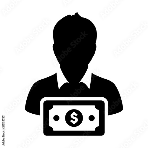 Funding Icon Vector Male User Person Profile Avatar With - 
