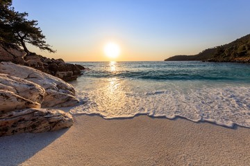 Marble beach (Saliara beach), Thassos Island, Greece © porojnicu