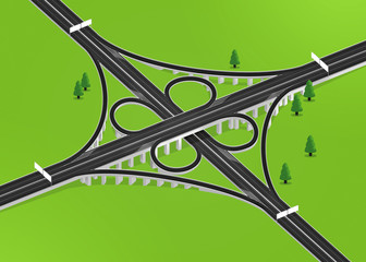 Highway interchange illustration © Koletak