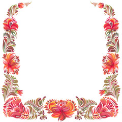 frame with ornament in folk style