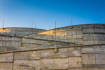 abstraction of diagonal lines of a concrete wall