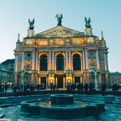 old opera building in center of european city