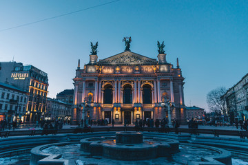 Fototapeta premium old opera building in center of european city