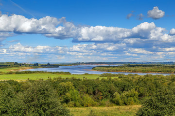 Fototapeta na wymiar Landscape with Sukhona River, Russia