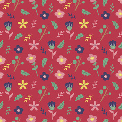 Seamless pattern with florals