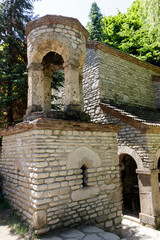 Chapel of St. Zabulon and Sosana and house St. Nino's spring in monastery of St. Nino at Bodbe. Sighnaghi, Kakheti, Georgia