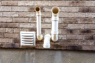 Ventilation pipes in a private cottage house